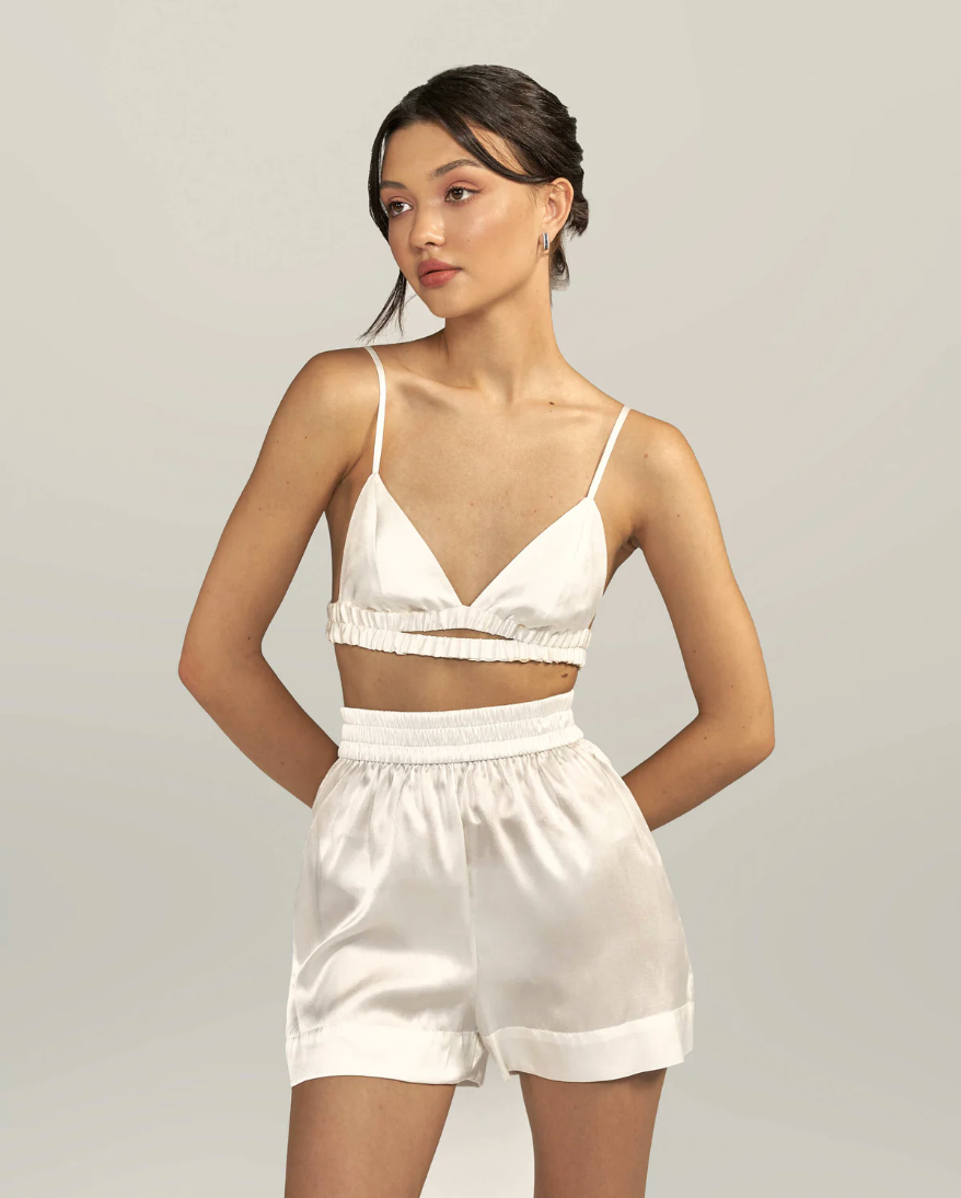 KAIA SILK-SATIN BOXERS