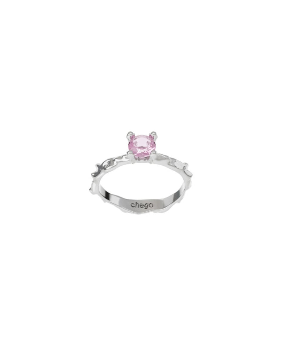 Ring New classic pink topaz silver