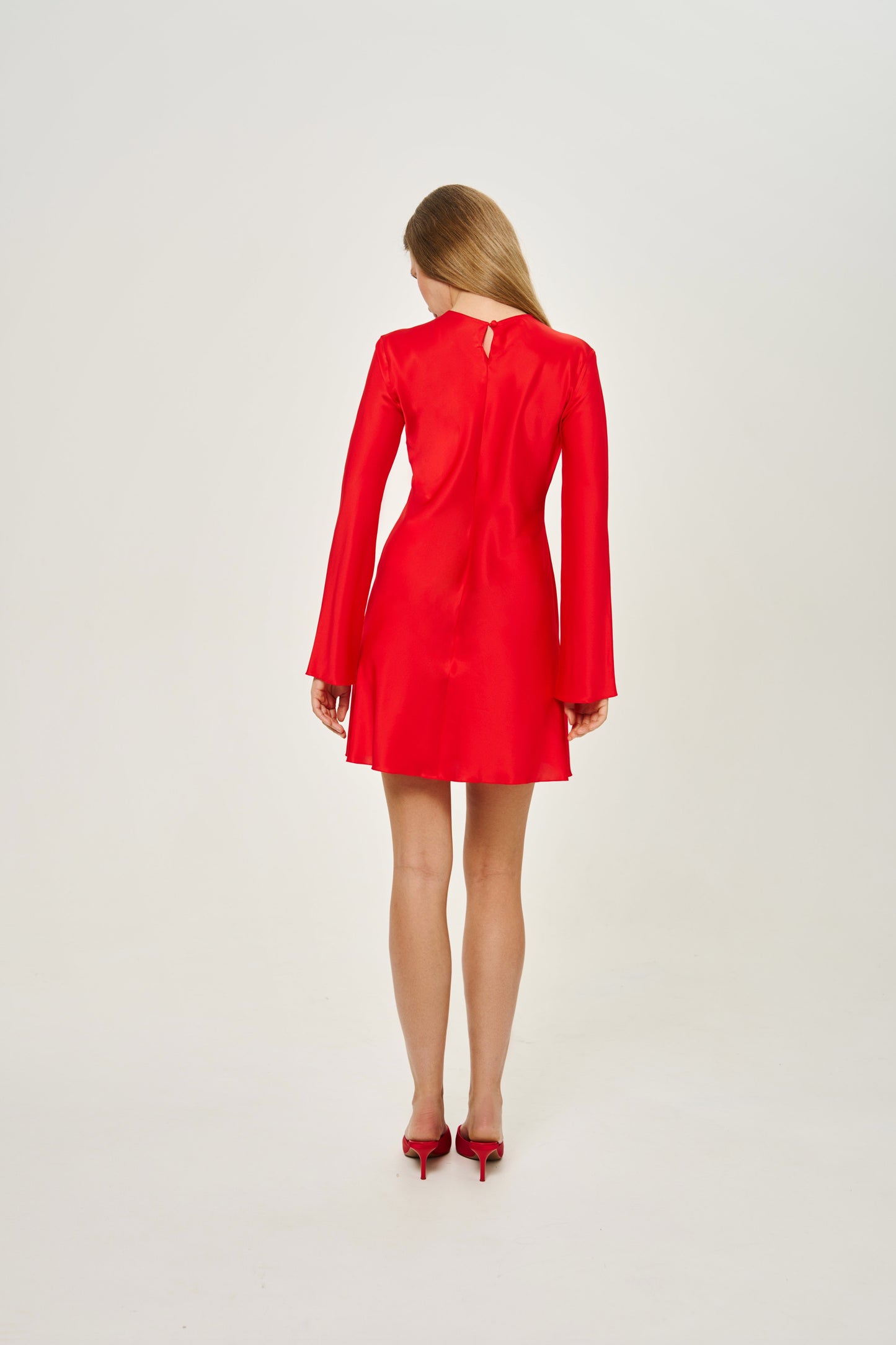 THEIA SILK MINI RED DRESS