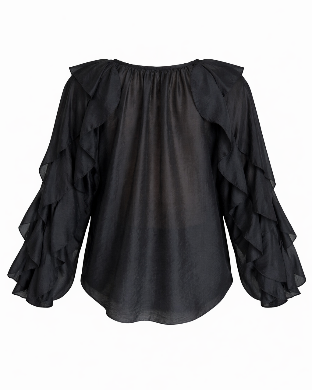 RUFFLED BLOUSE BLACK