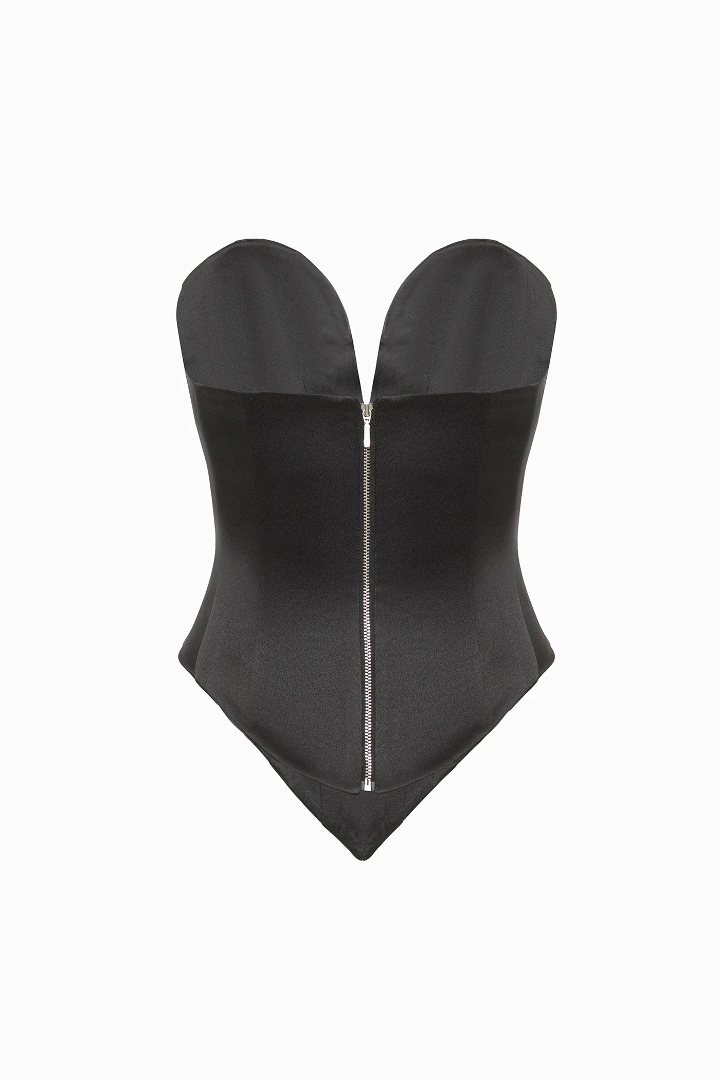 DAVINA SATIN CORSET IN BLACK