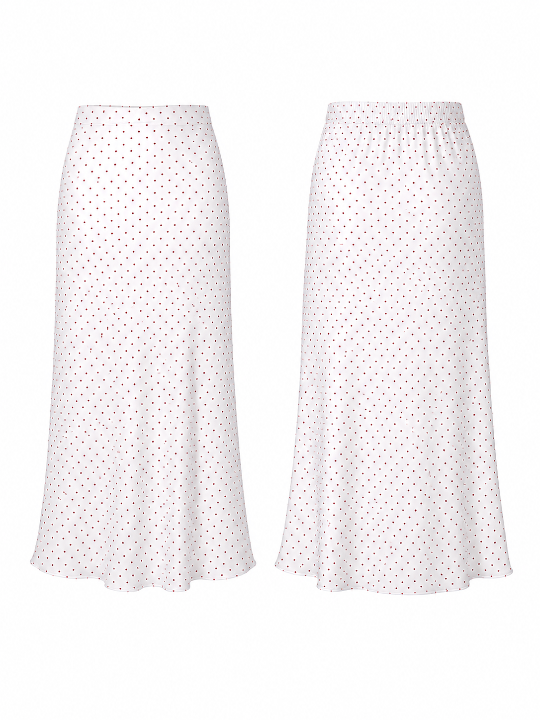 Polka Dot Maxi White Skirt
