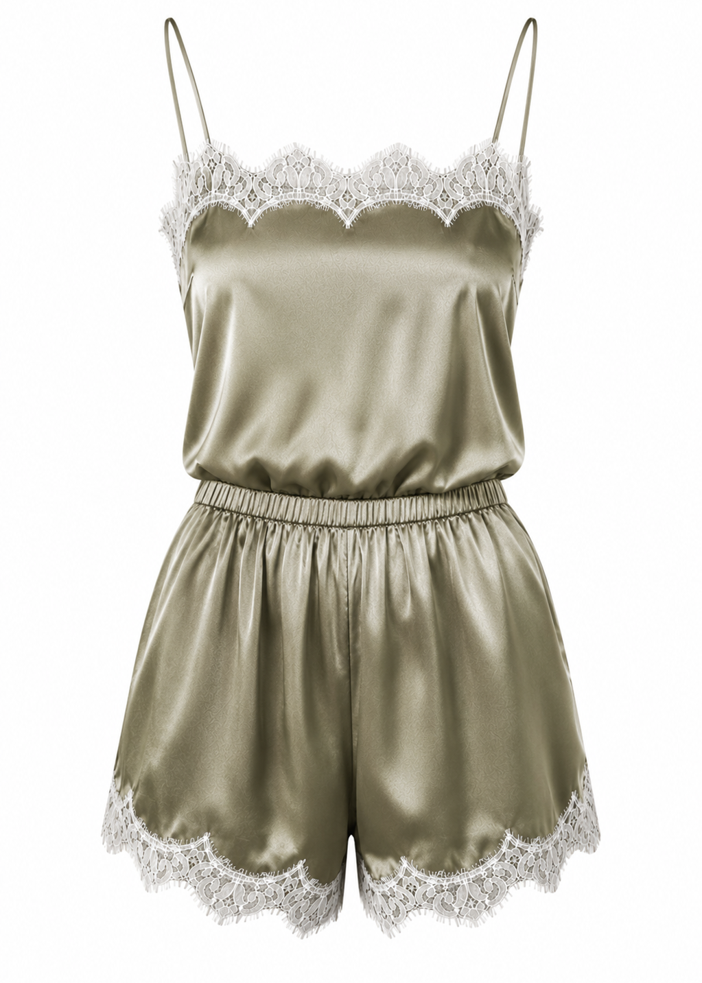 PAJAMA STYLE SILK SUIT OLIVE