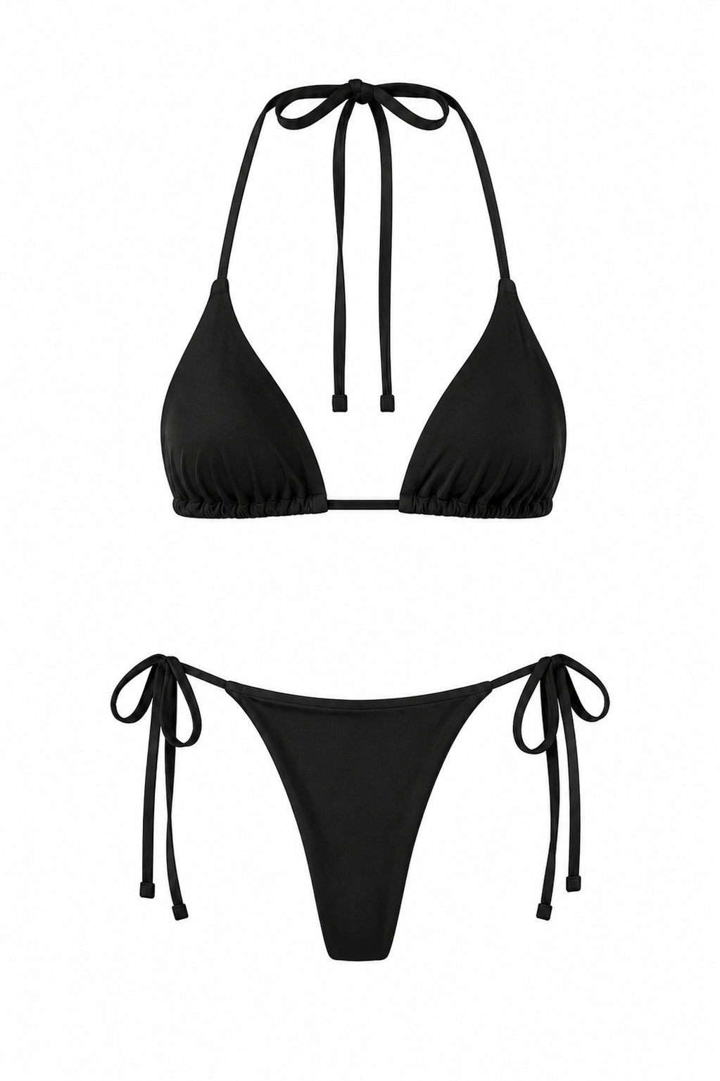 LIV Black Bikini Set – Ruched Bottom