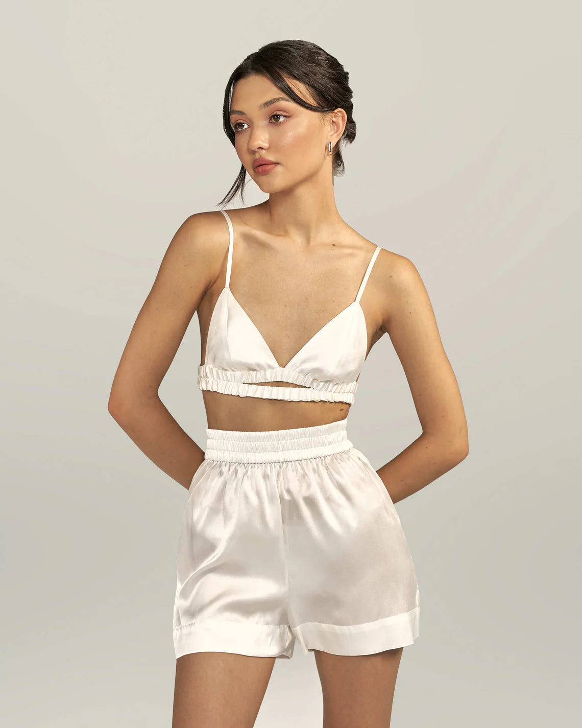 Kaia silk boxers white