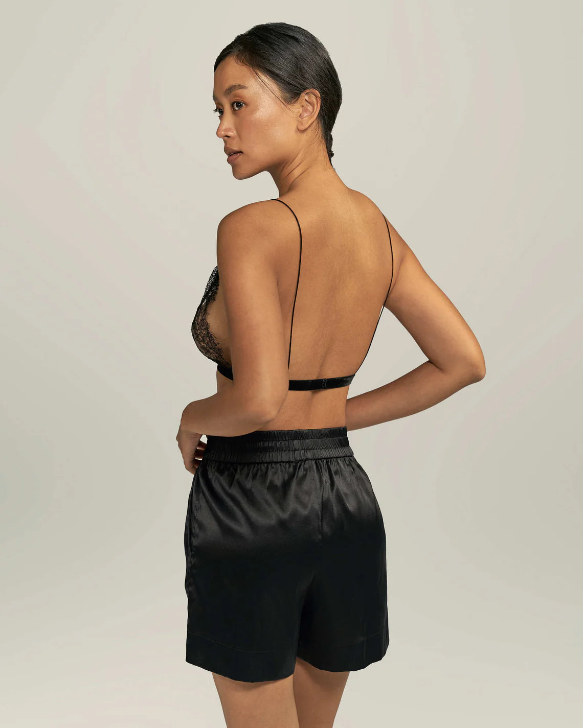 AMI CHATILLY LACE BRA BLACK