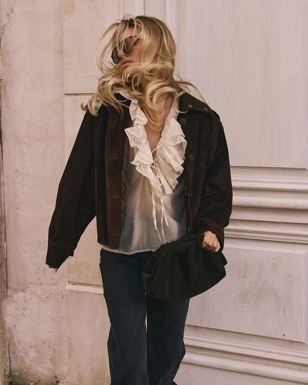 RUFFLED BLOUSE BUTTER YELLOW COLOR