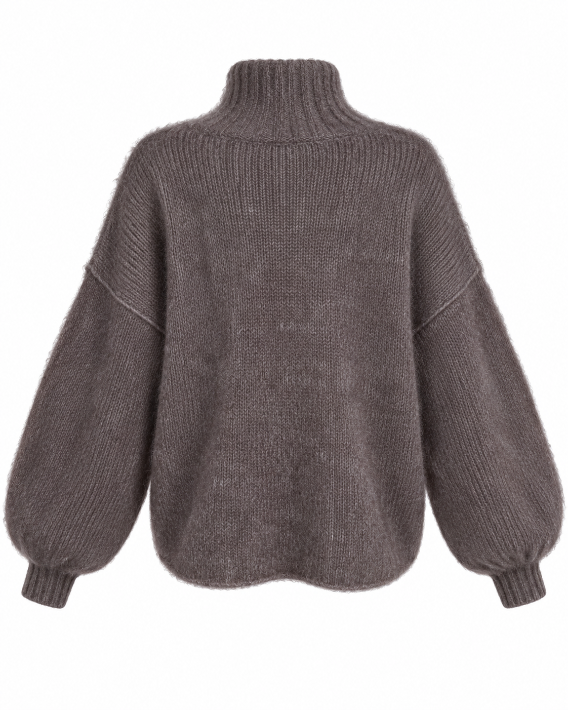 KNITTED SWEATER MOHAIR GREY-BROWN