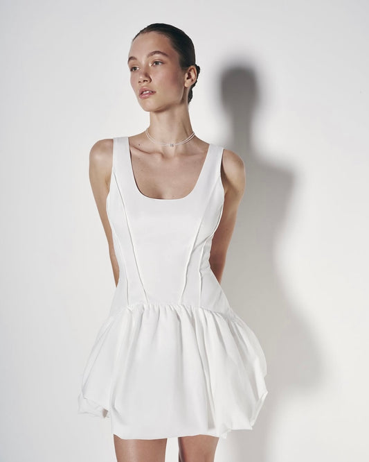 BALLOONE DRESS WHITE