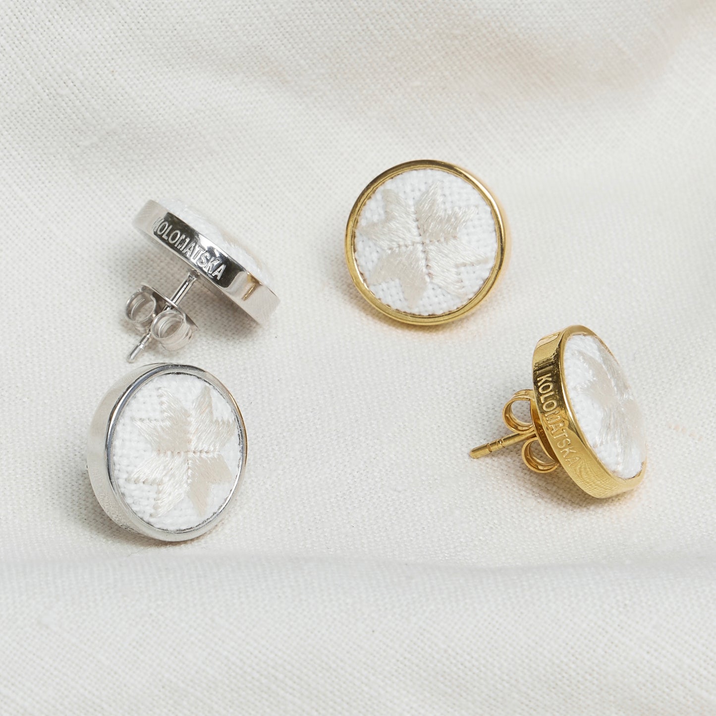 EMBROIDERED EARRINGS platinum