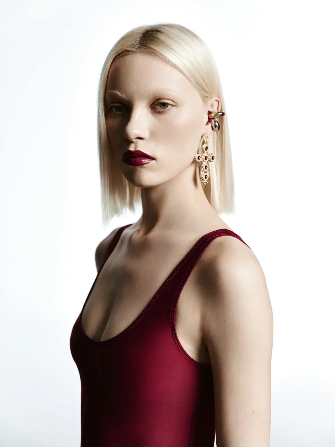 Bikini bodysuit in burgundy