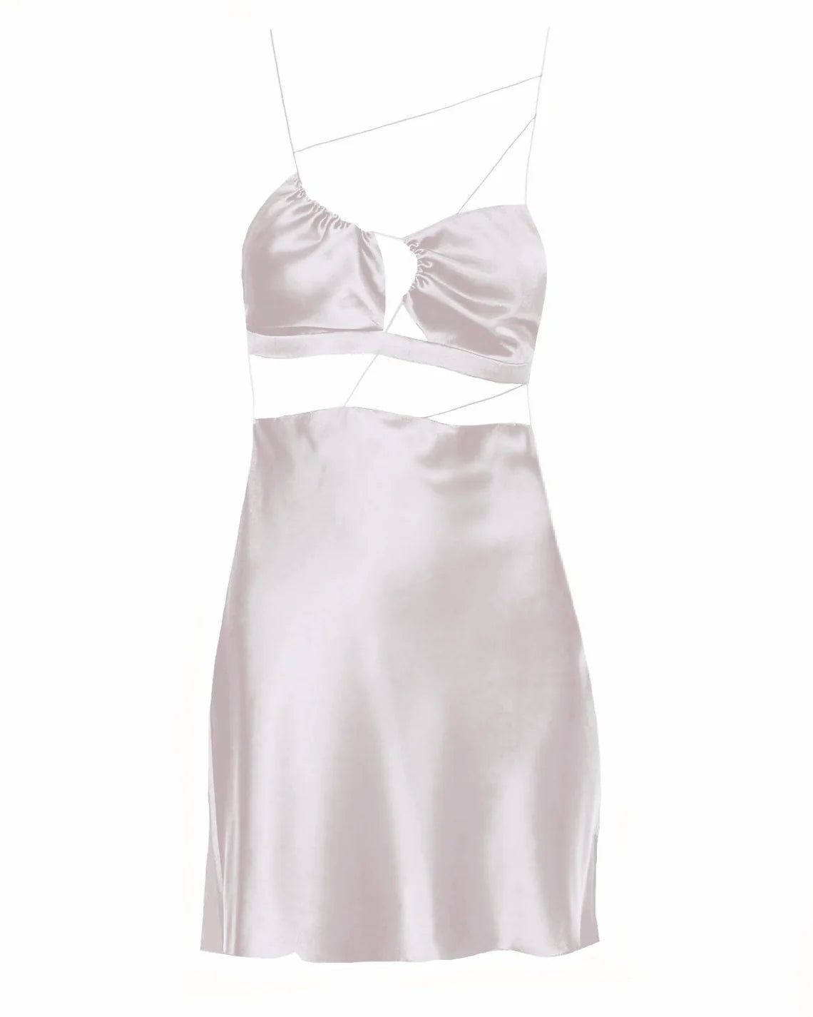 Maeve silk satin mini dress (nude1)