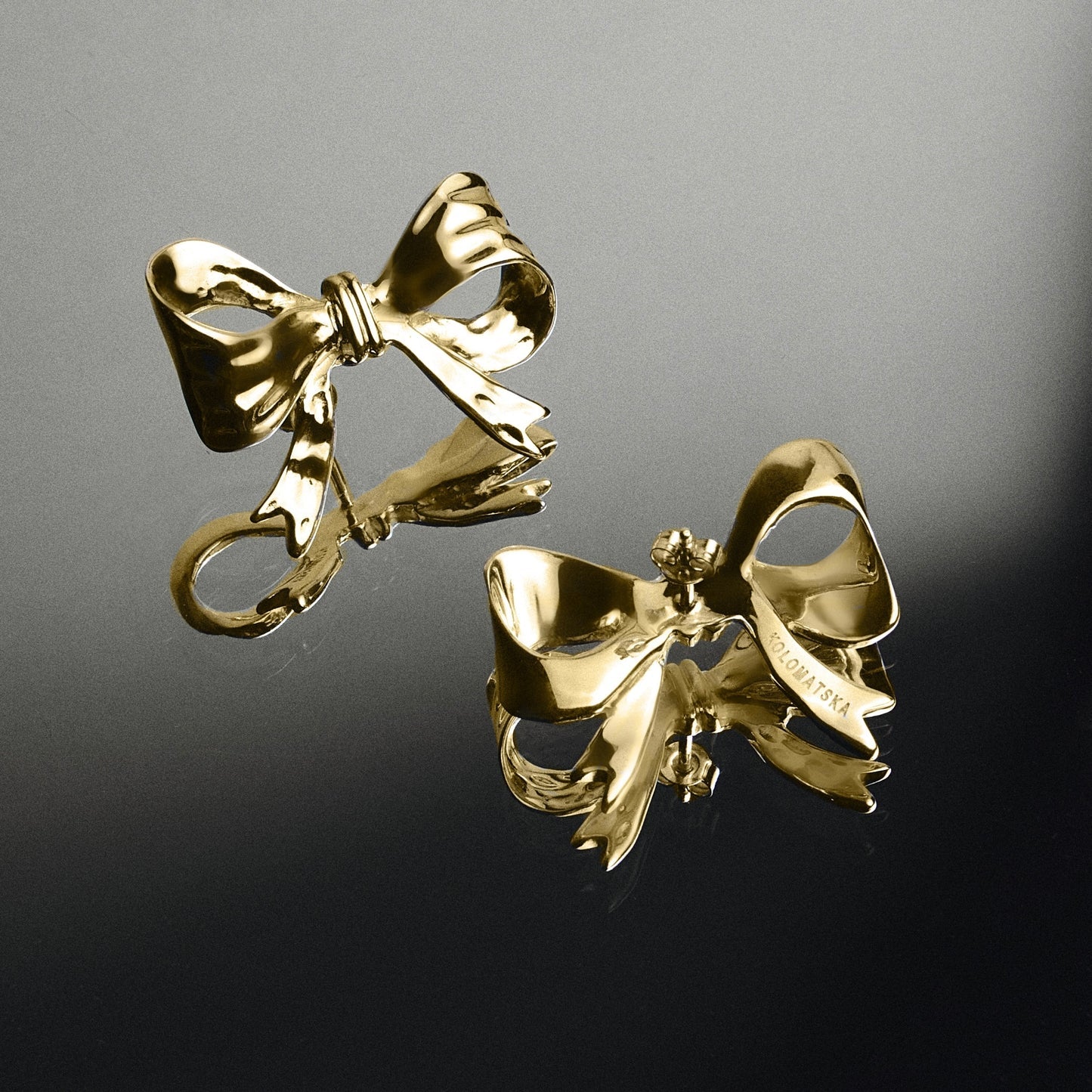 Earrings BOWS gold Big