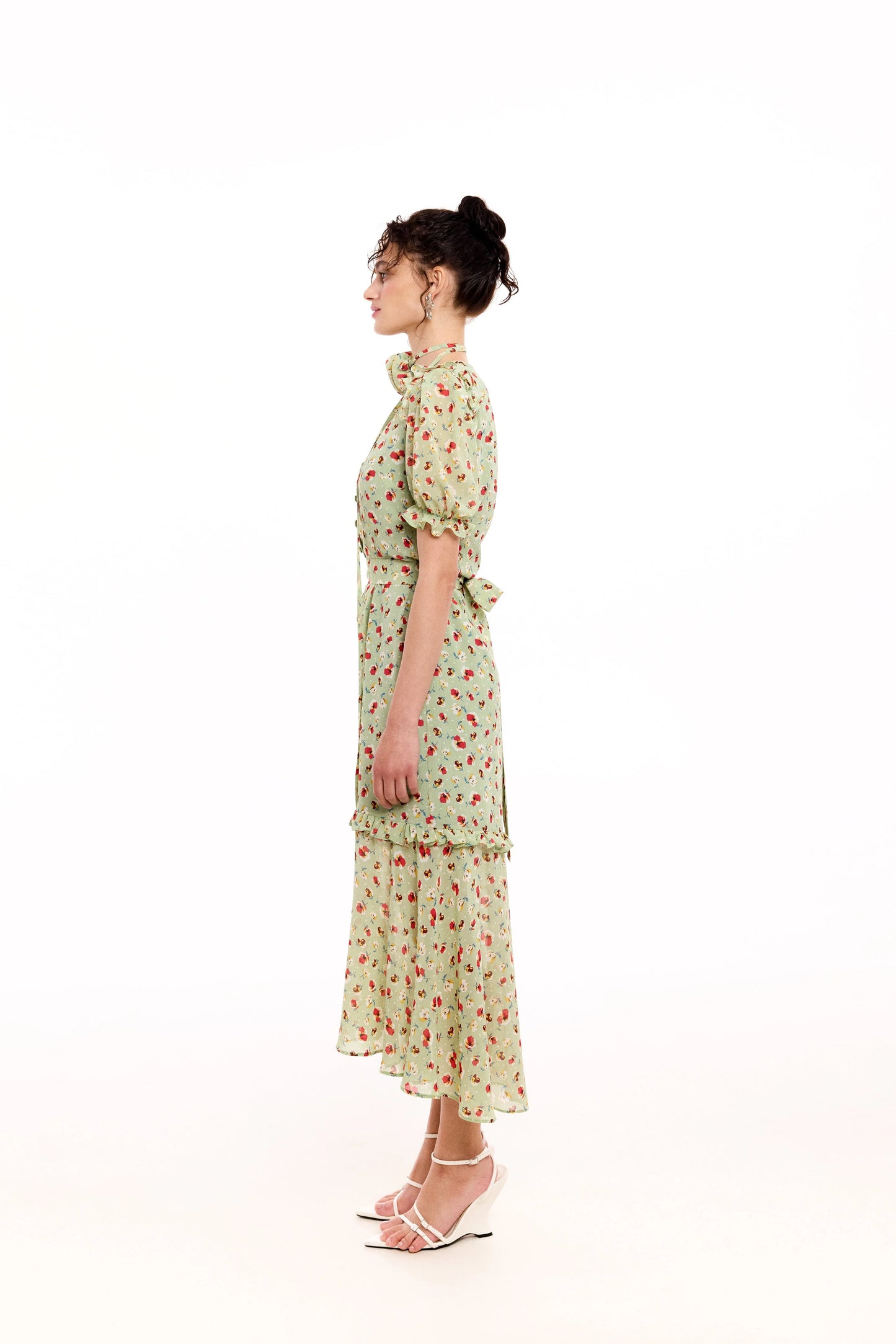 Agatha green print dress