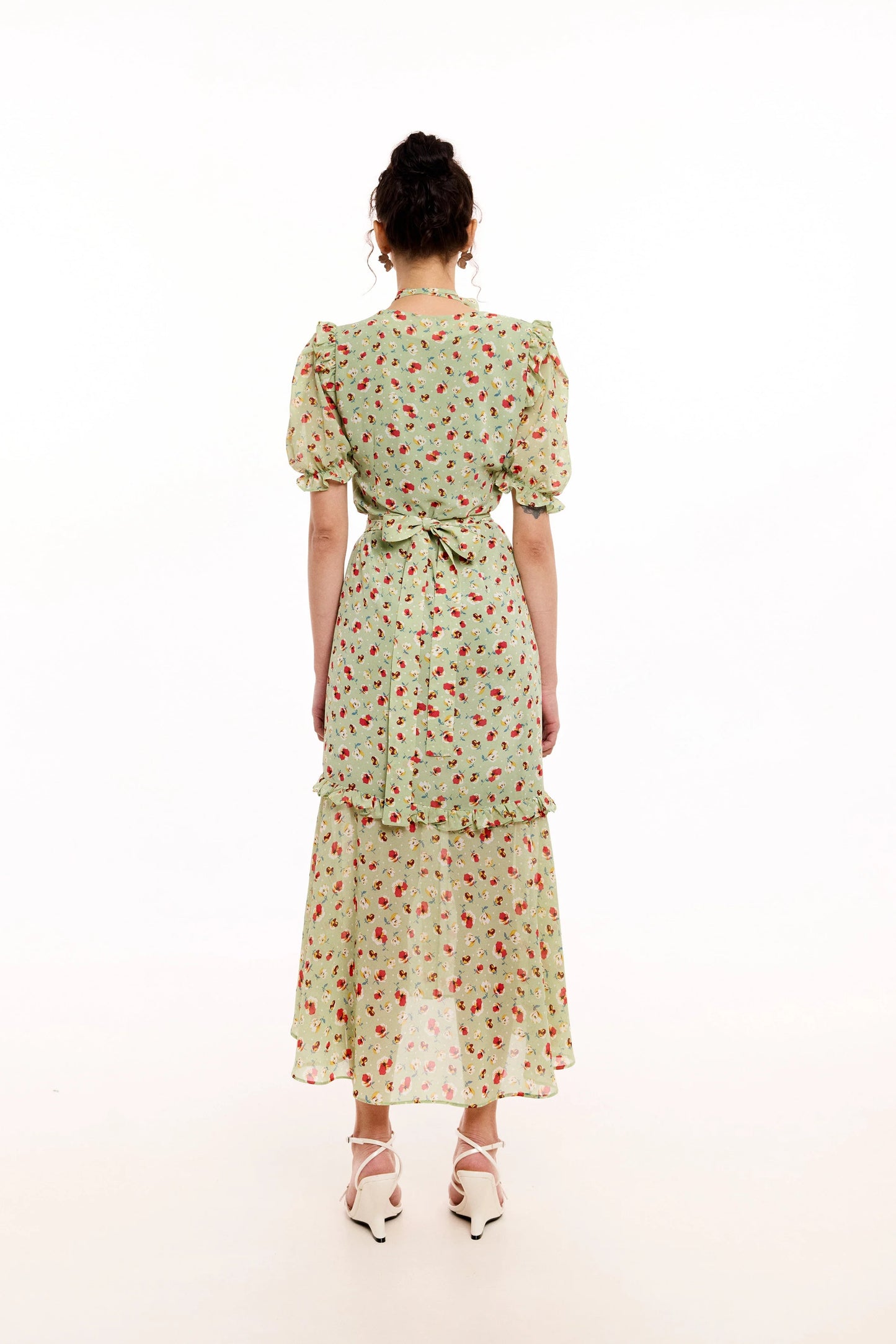 Agatha green print dress