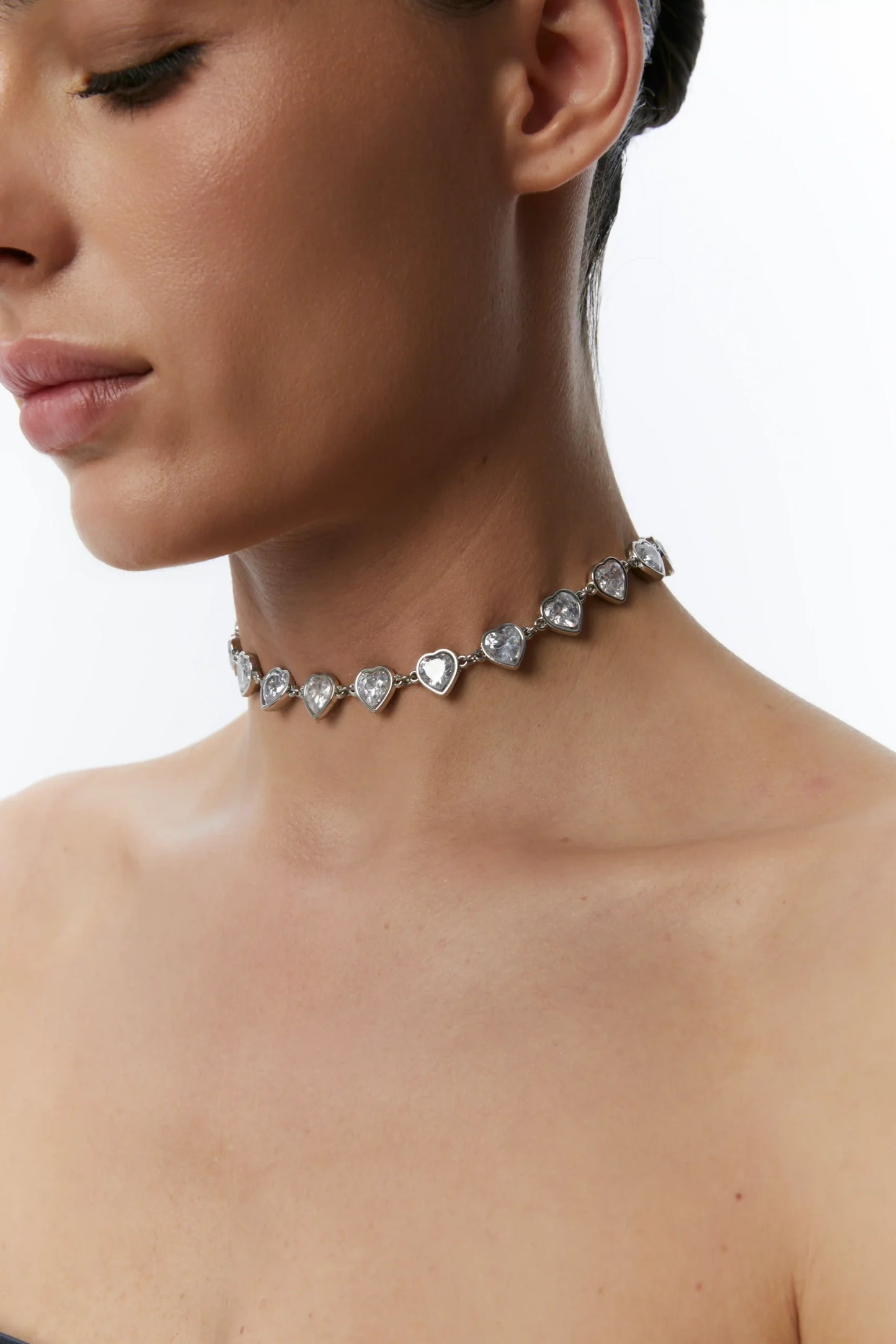 CHOKER COLD HEART SILVER
