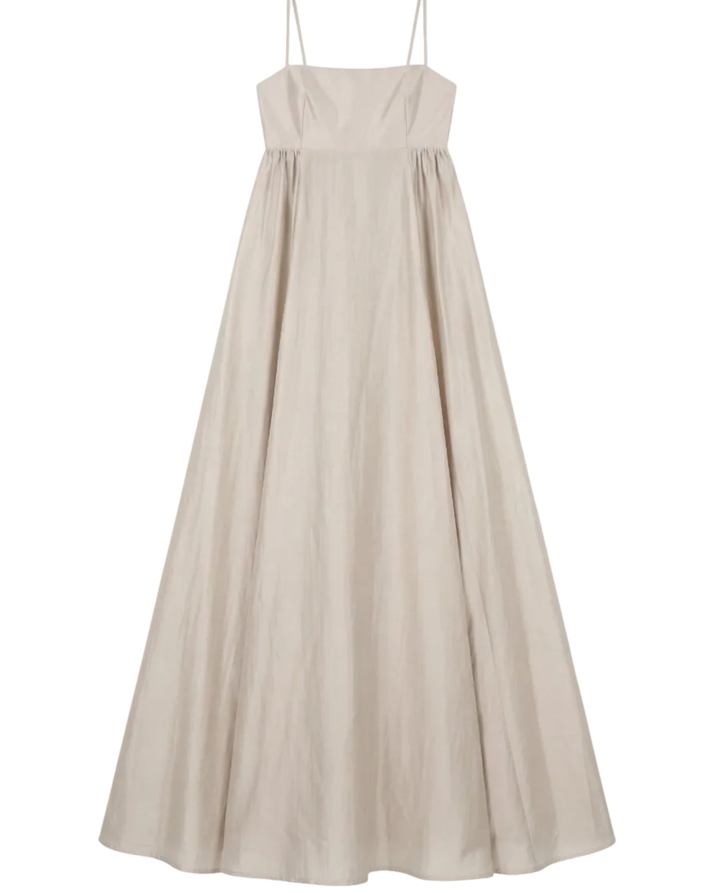 Beige Maxi Sundress with Open Back – Lightweight Women’s Summer Dress