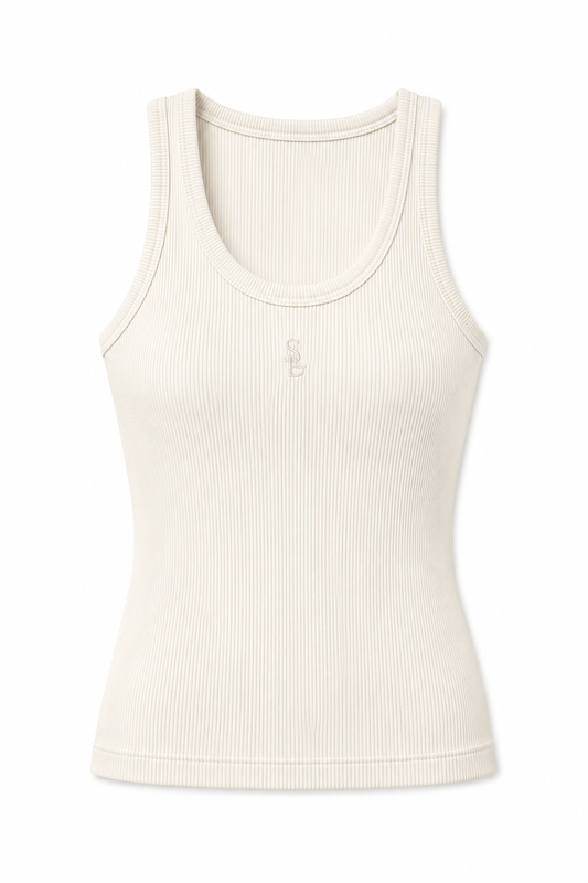 IVORY TANK TOP LOGO BOTANIQUE