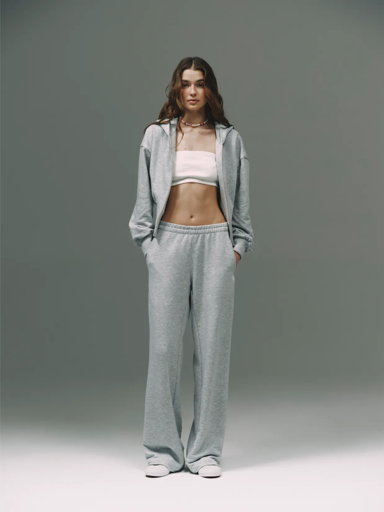 Grey Melange Corset Tracksuit