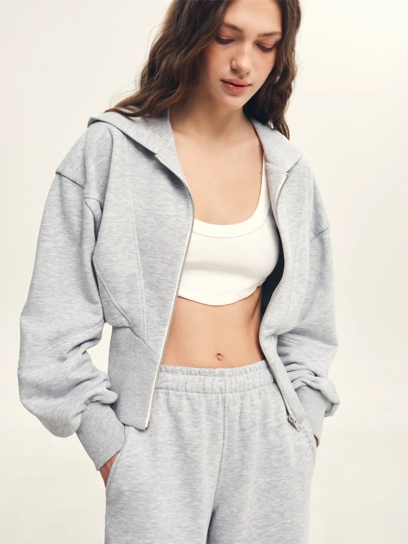Grey Melange Corset Tracksuit