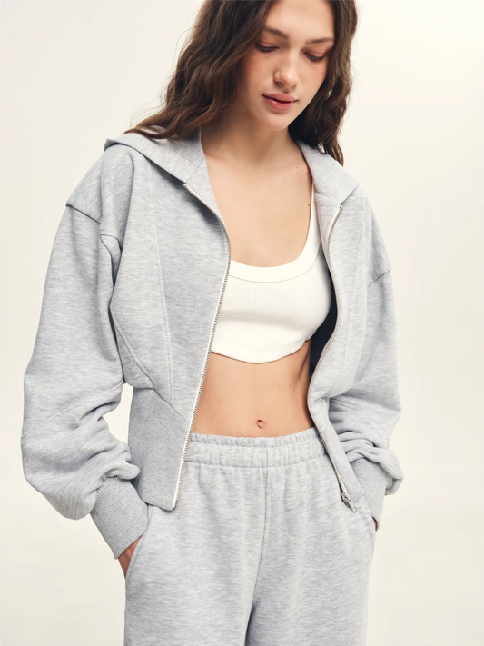 Grey Melange Corset Tracksuit