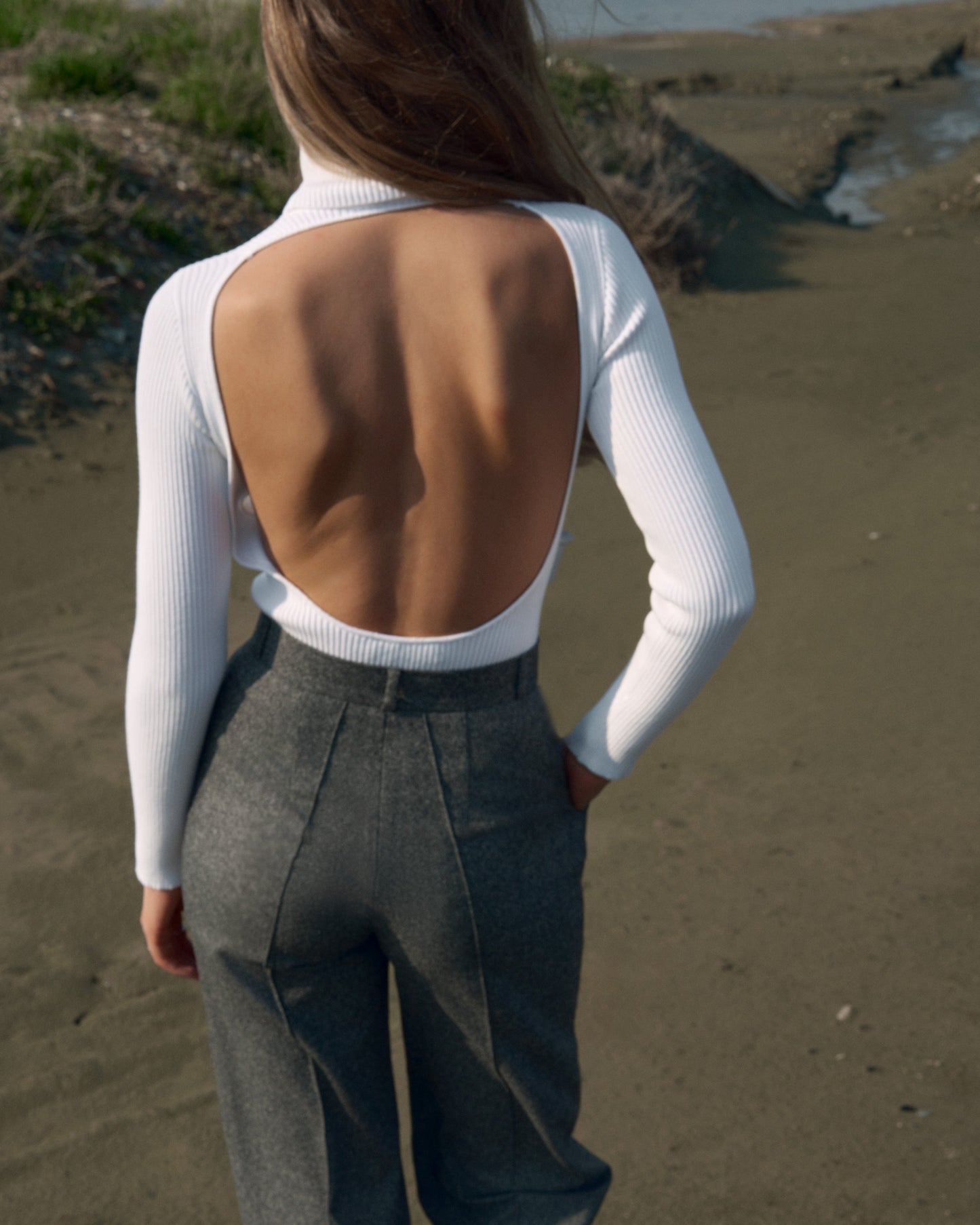 LEA TURTLENECK BODYSUIT WHITE