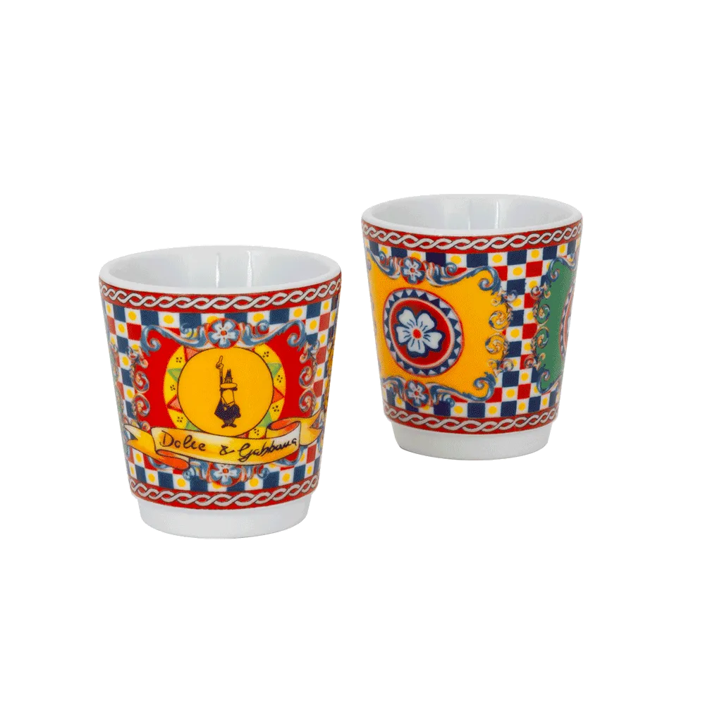 BOX MOKA SMALL + 2 PORCELAIN CUPS & 2 GOLDEN STIRRERS BIALETTI DOLCE&GABBANA