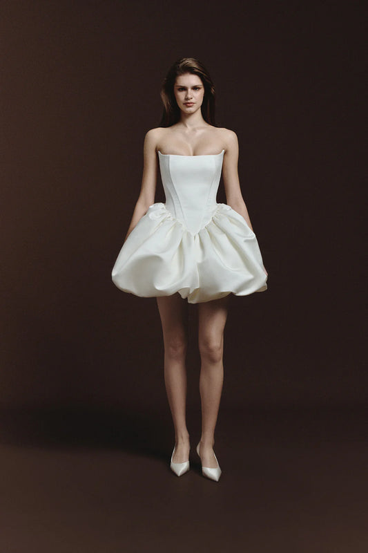 REBECCA TRANSFORMER DRESS WHITE