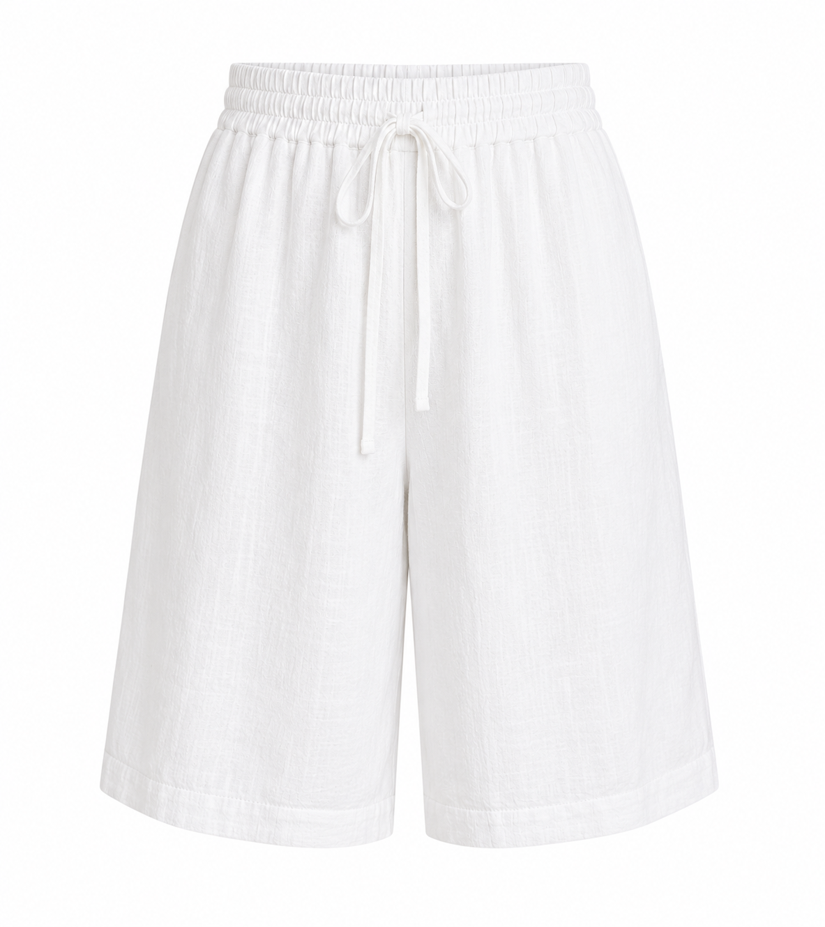 White Linen Shorts for Women – High Waist Lightweight Breathable Summer Shorts