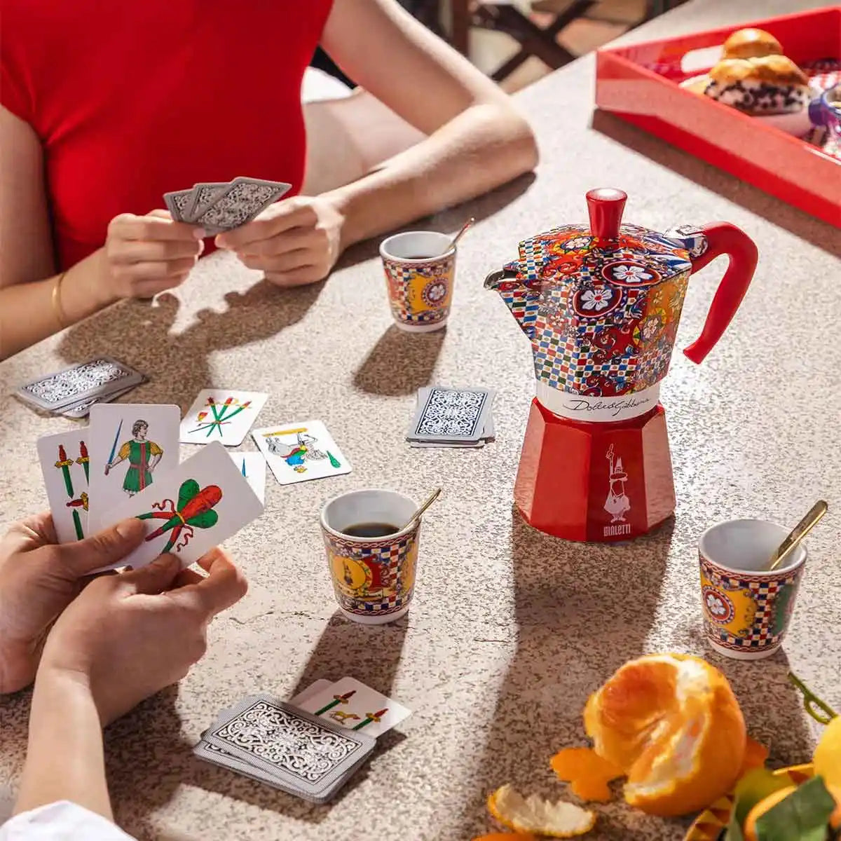 BOX MOKA SMALL + 2 PORCELAIN CUPS & 2 GOLDEN STIRRERS BIALETTI DOLCE&GABBANA