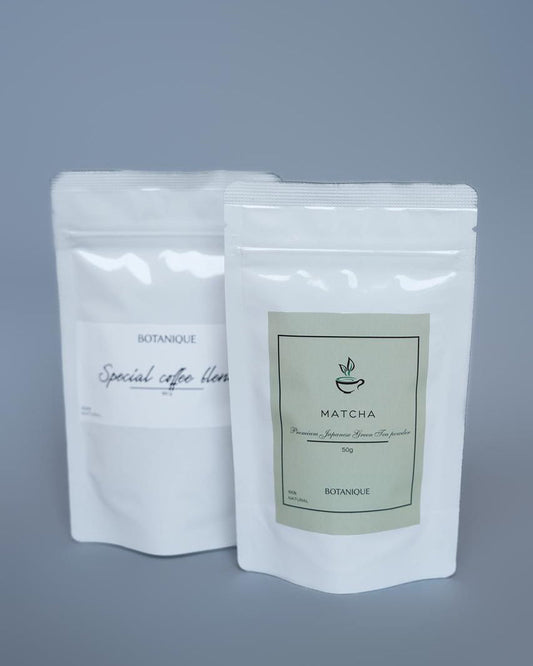 BOTANIQUE Matcha 50g & BOTANIQUE Coffee 150g
