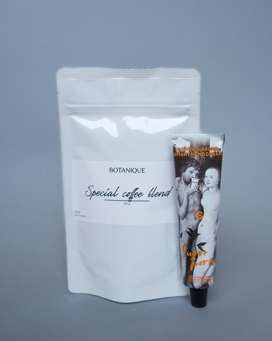 GIFT SET of Hand Cream 30ml & BOTANIQUE Coffee 150g (South America / Africa Blend)