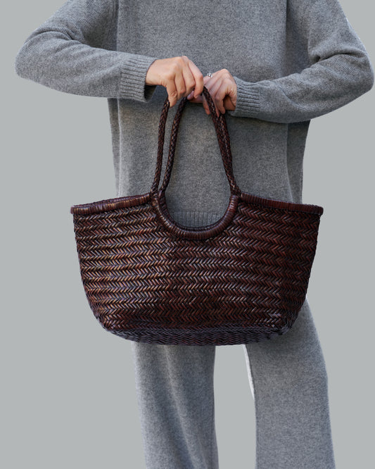 LEATHER HANDMADE BAG BROWN