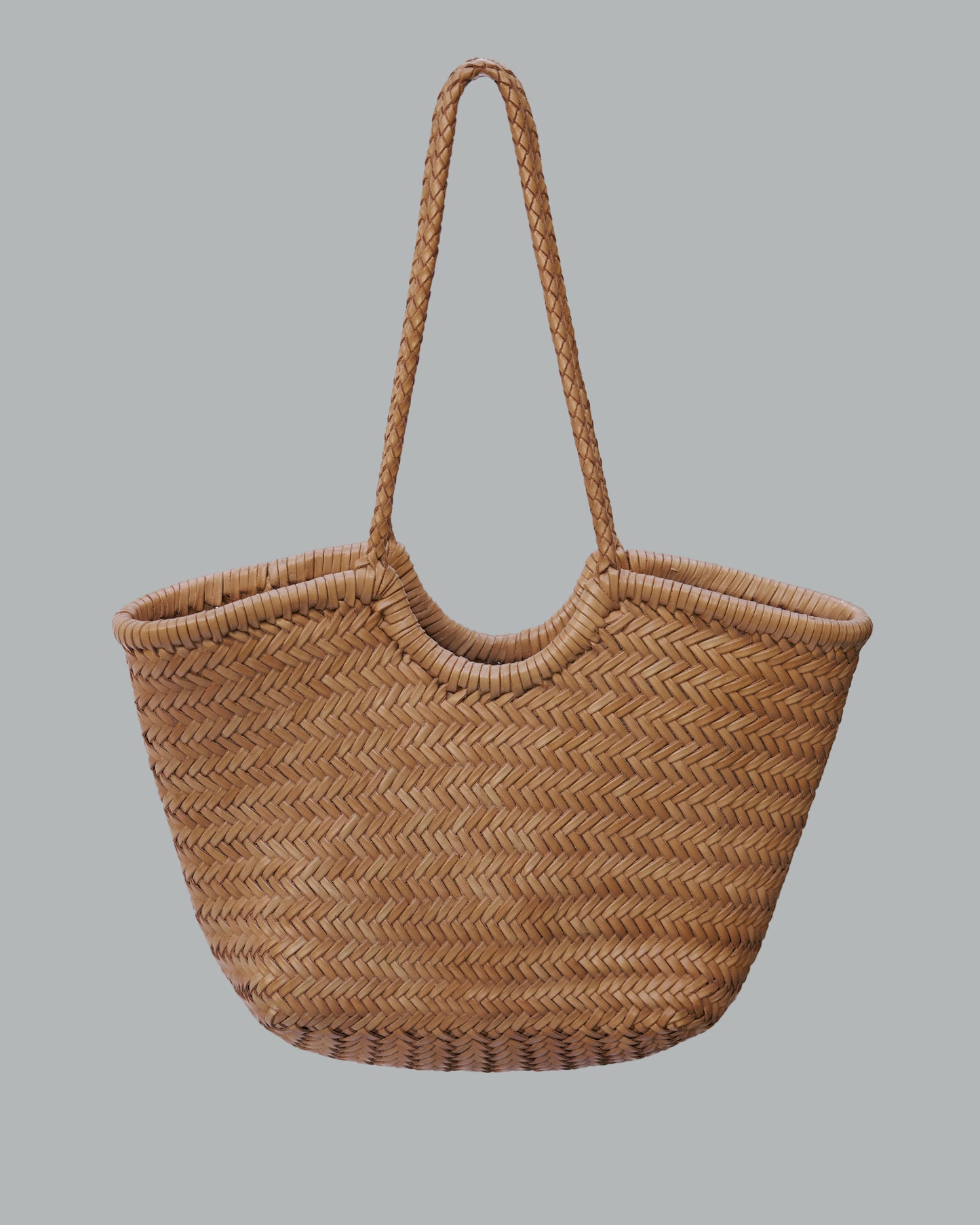 Leather handmade bag medium beige