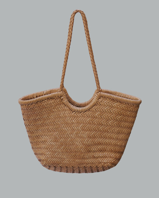 Leather handmade bag medium beige