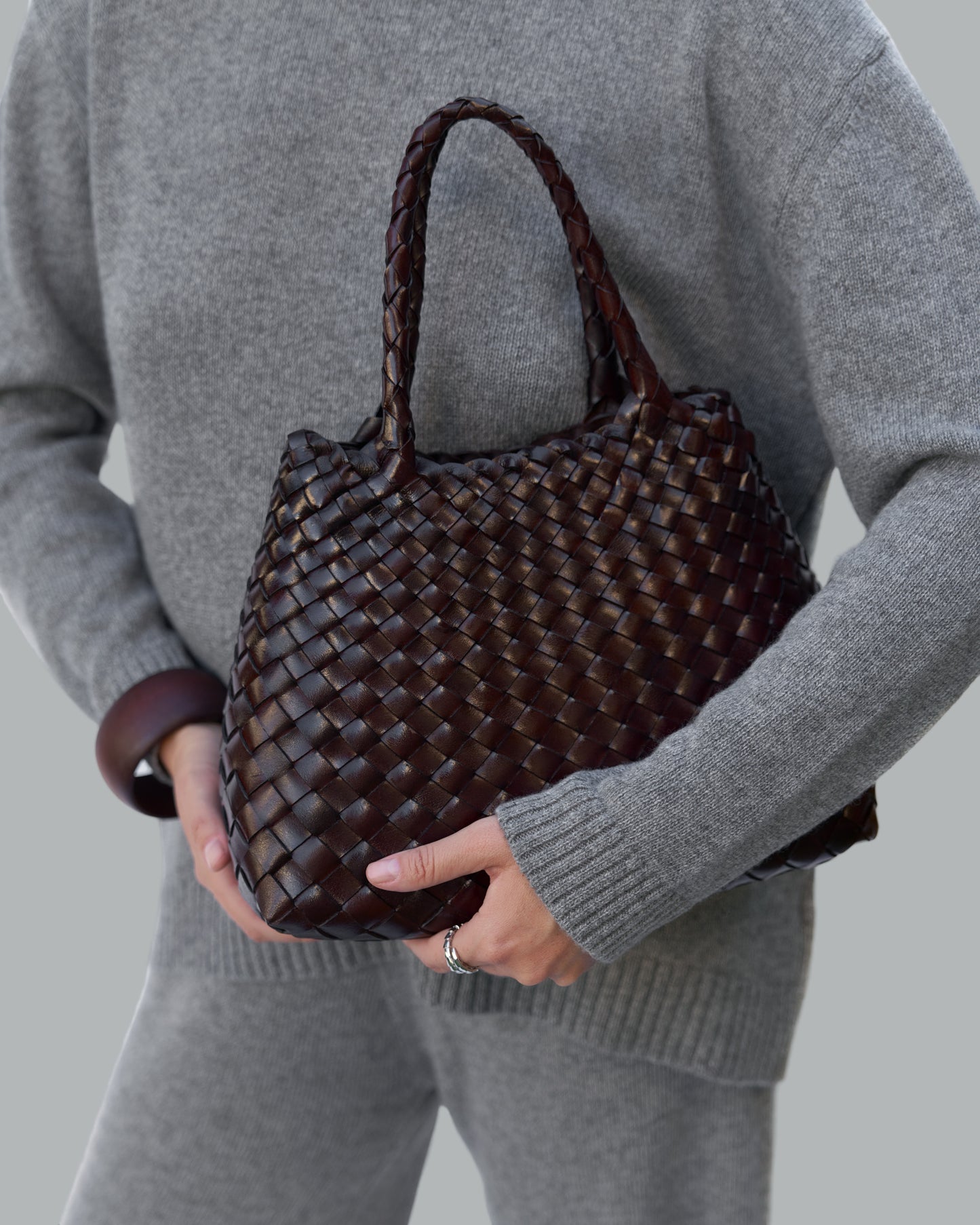DARK CHOCOLATE LEATHER BAG