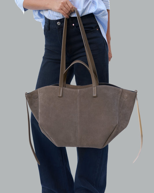 LIGHT TAUPE SUEDE BAG