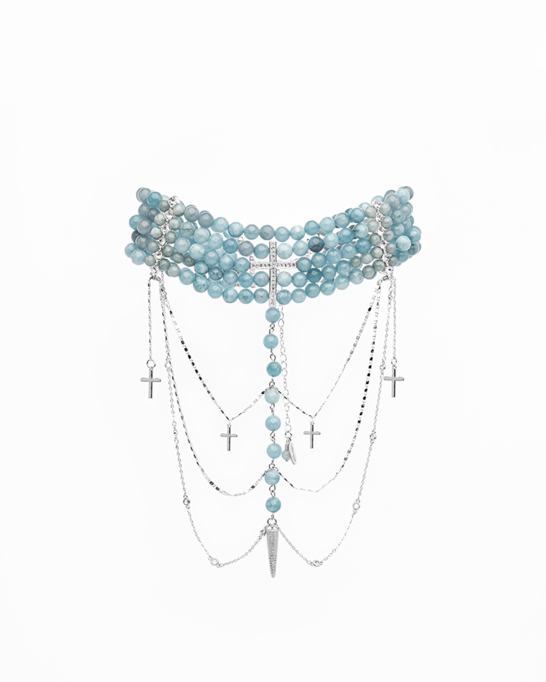 "INNOCENT CLASSIC" NECKLACE BLUE WITH SILVER