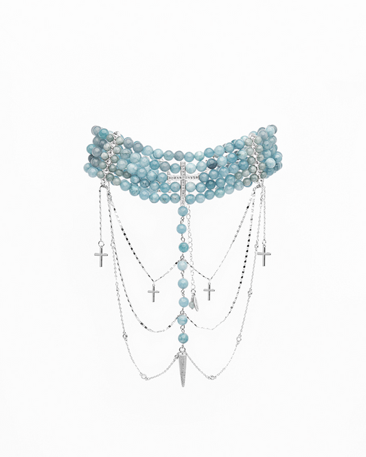 "INNOCENT CLASSIC" NECKLACE BLUE WITH SILVER