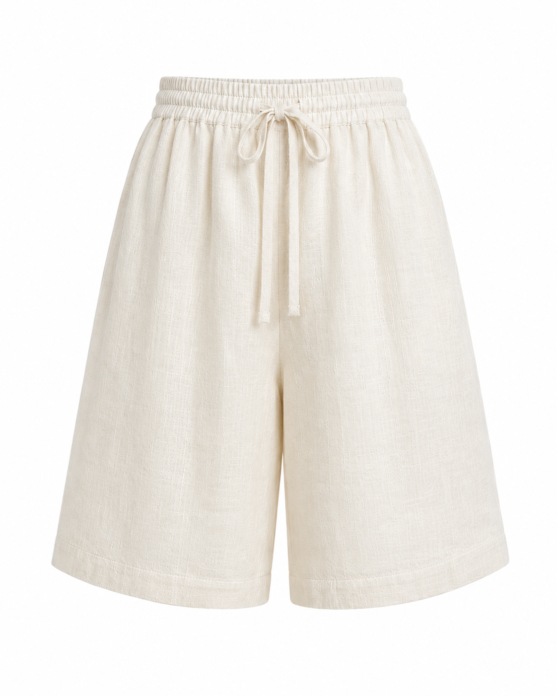 Milk Linen Shorts for Women – High Waist Lightweight Breathable Summer Shorts