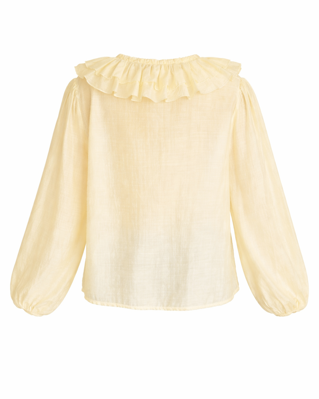 RUFFLED BLOUSE BUTTER YELLOW COLOR