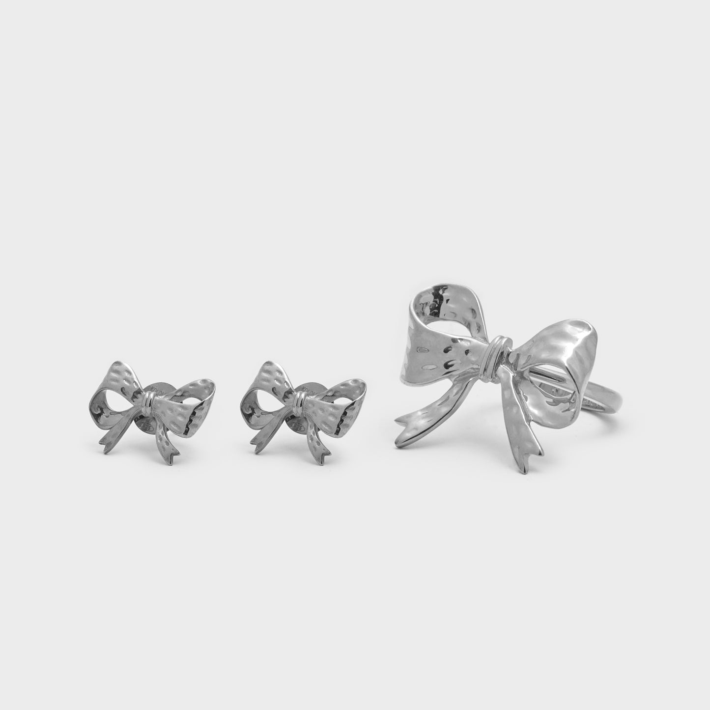 Earrings BOWS platinum mini