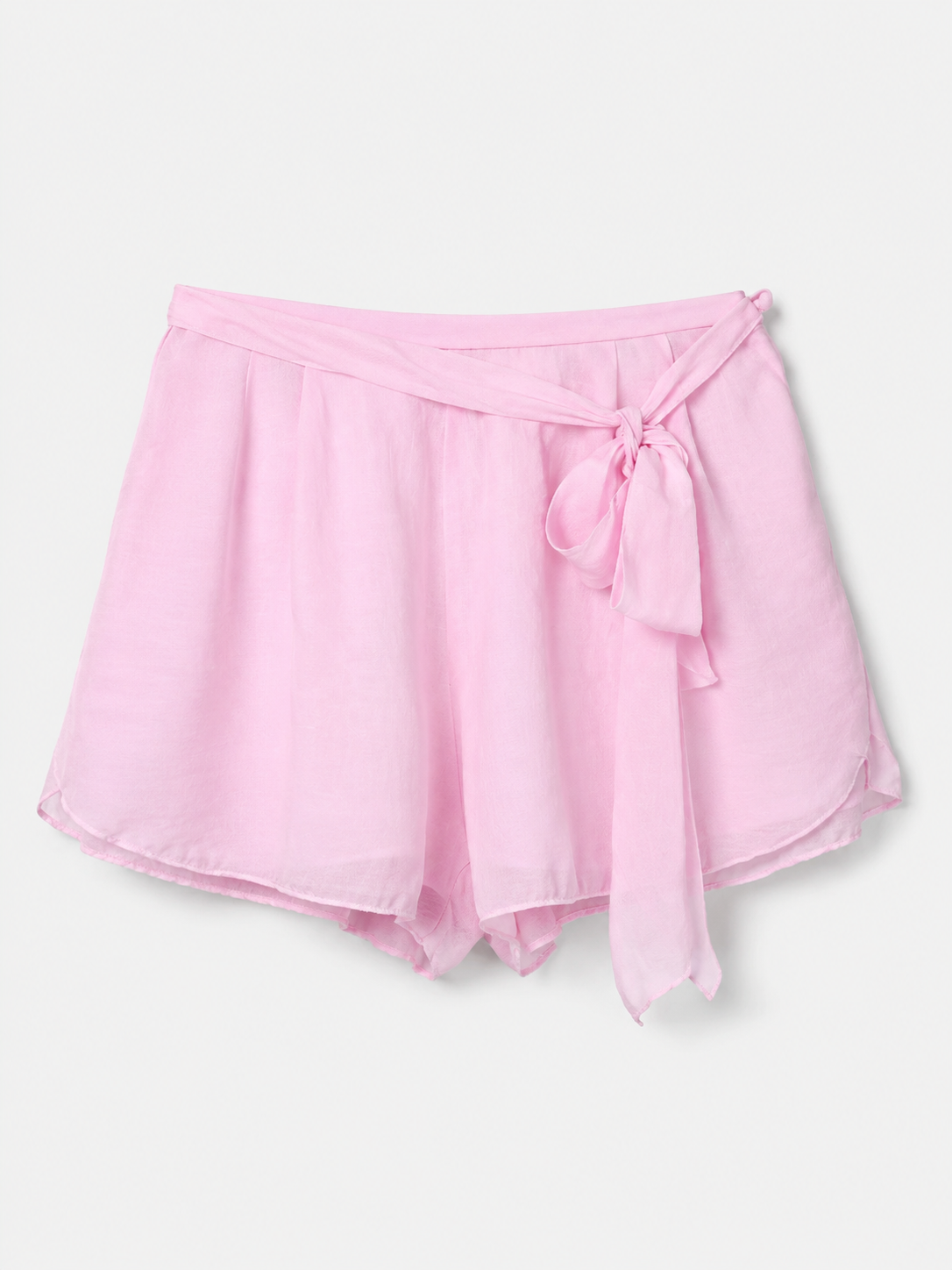 Powder translucent batiste shorts
