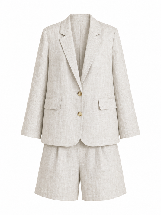 Linen Classic Suit Beige – Lightweight Breathable Summer Set