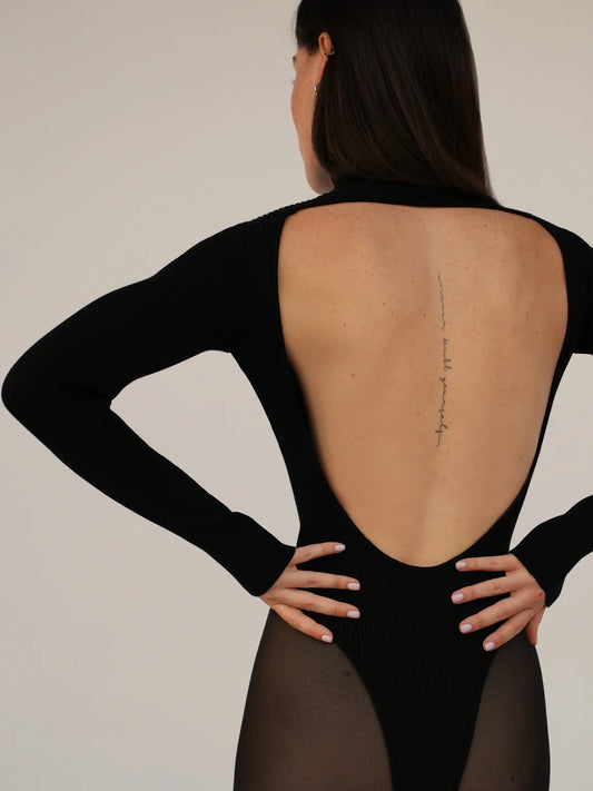 TURTLENECK BODYSUIT BLACK