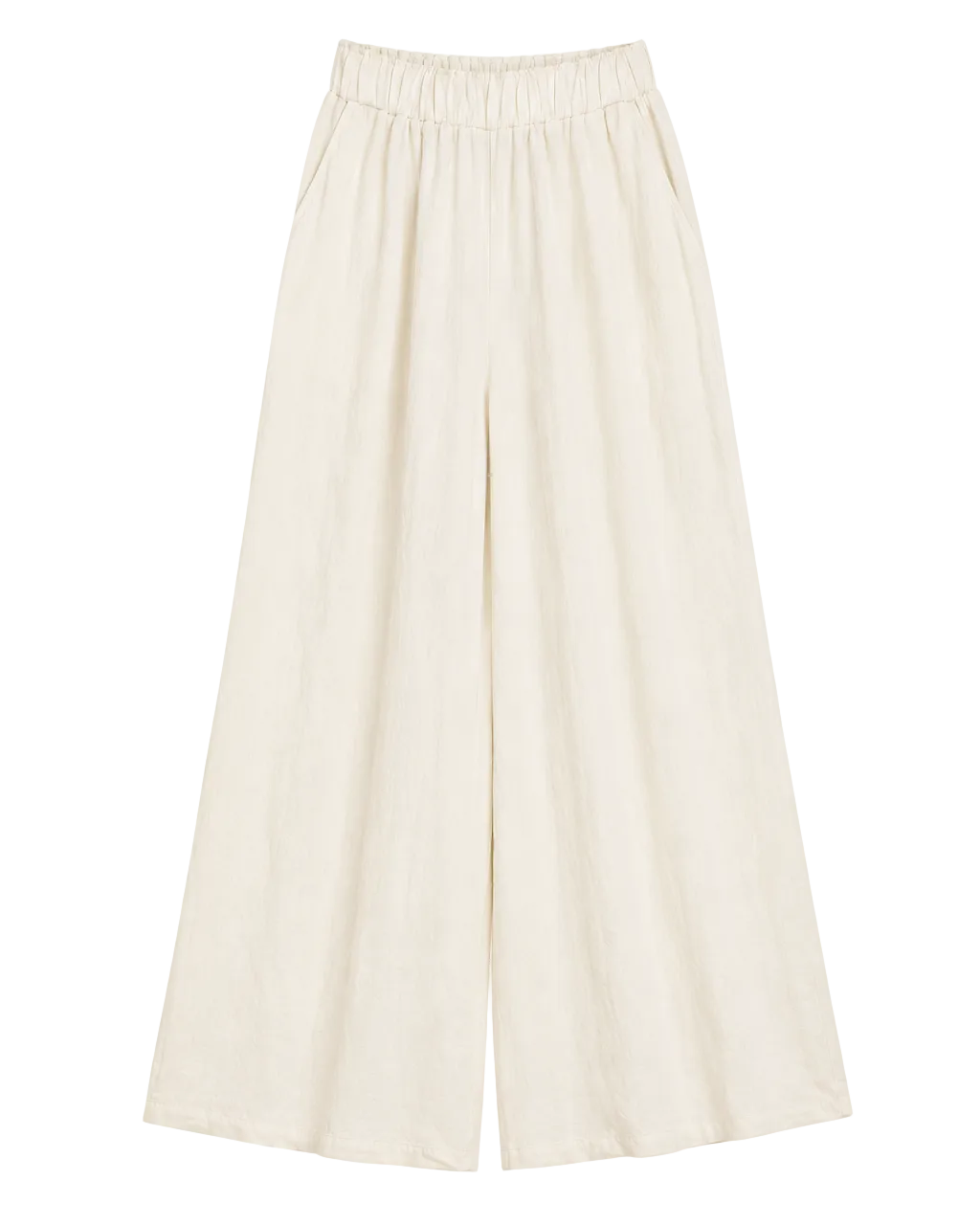 Milk Linen Wide Leg Pants for Women – High Waist Lightweight Summer Trousers