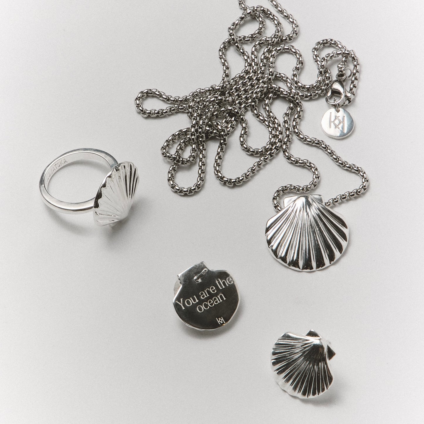 Earrings Shell silver