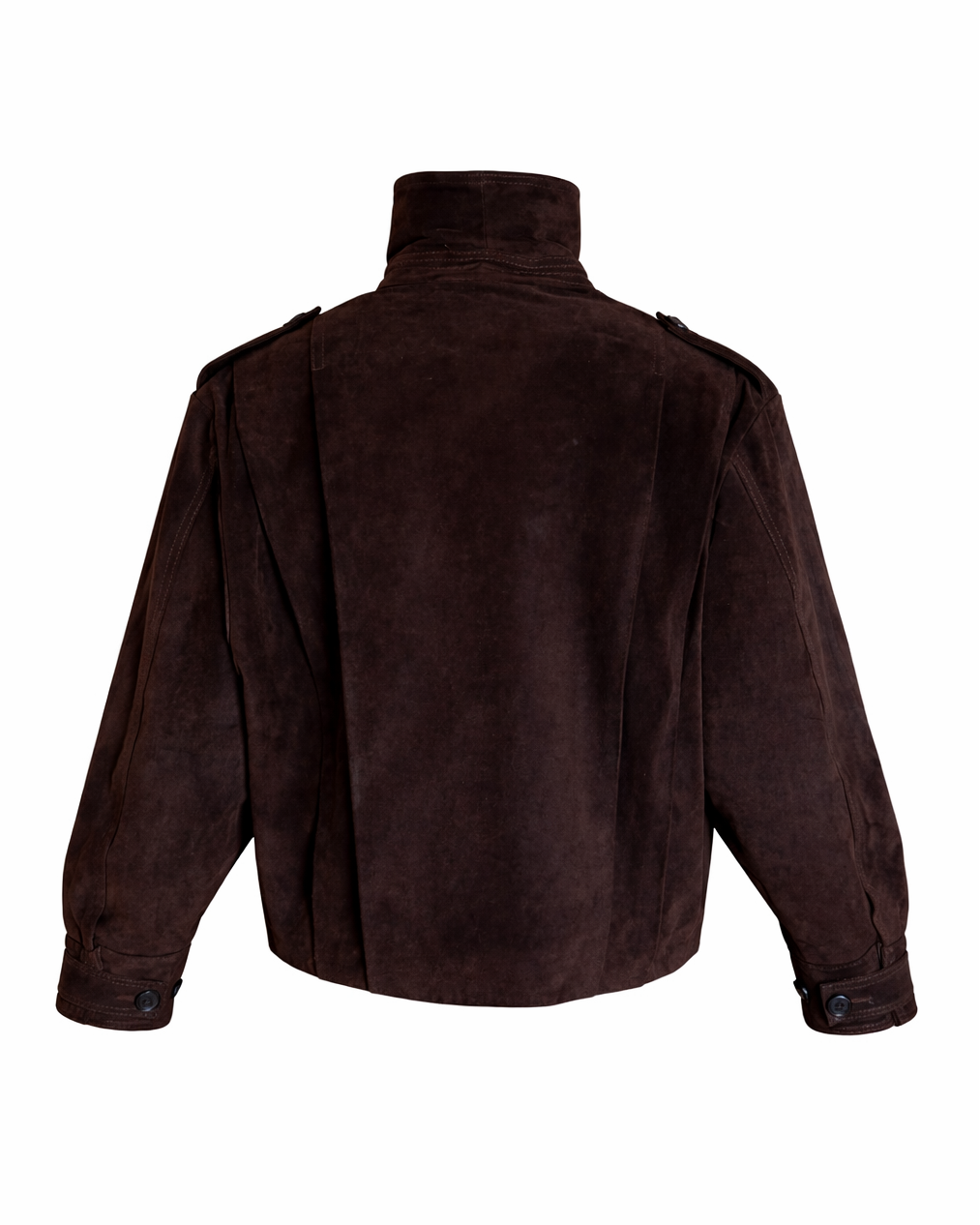 100% SUEDE LEATHER JACKET WITH STAND COLLAR