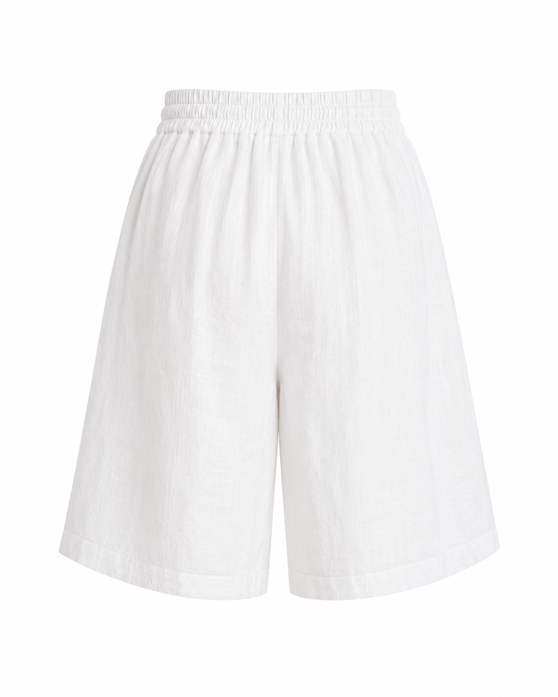 White Linen Shorts for Women – High Waist Lightweight Breathable Summer Shorts