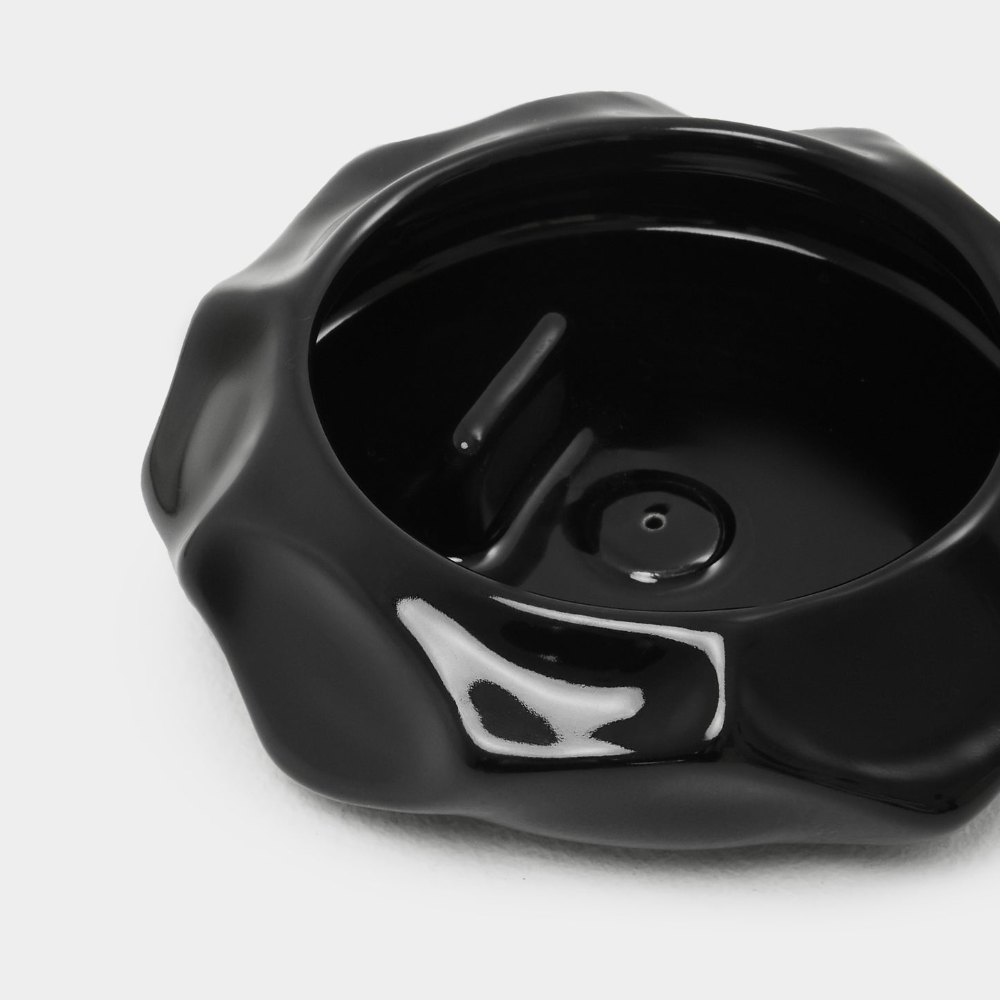 Handcrafted Black Ceramic Holder for Palo Santo and Incense